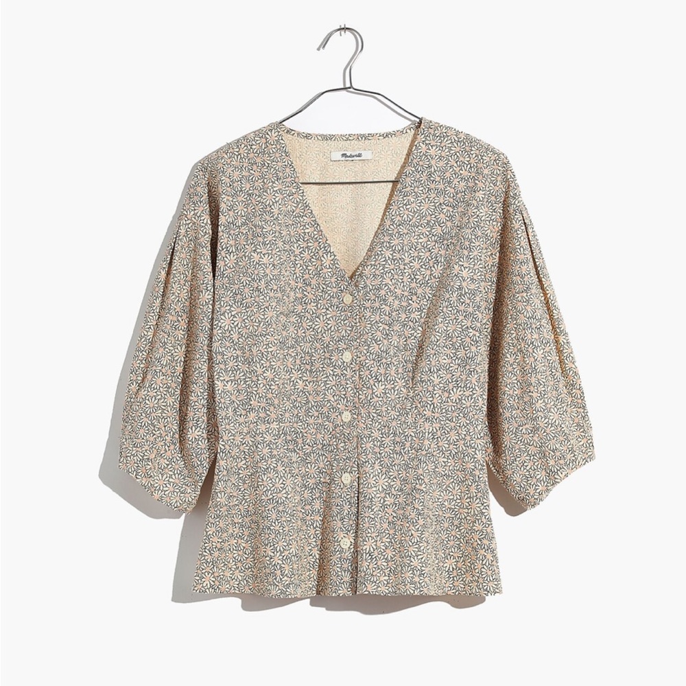 Madewell Florentine Peplum Top in Daisy Patch
